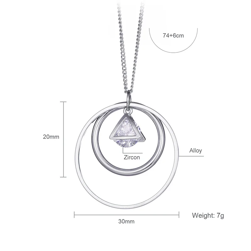 HONGYE серебро цвет длинный кулон ожерелья Модные ювелирные изделия 2020 Collier Femme