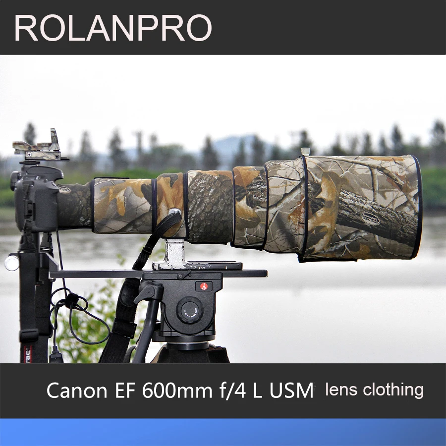 Линзы rolanpro сумка Камуфляжный дождевик для Canon EF 600 мм f/4 L USM Защитная крышка