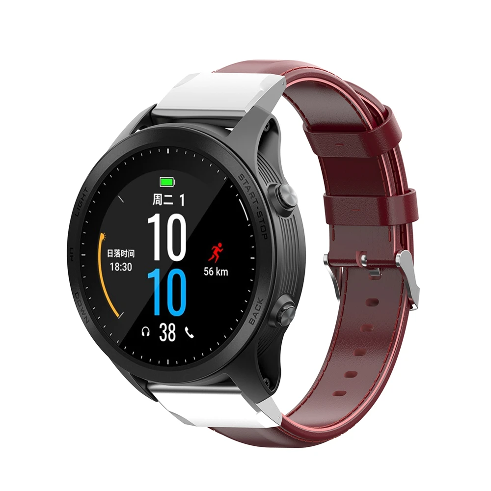 22 мм ремешок из натуральной кожи для Garmin MARQ fenix 5/5Plus forerunner 935/945 quatix 5/5 сапфир подход S60 браслет