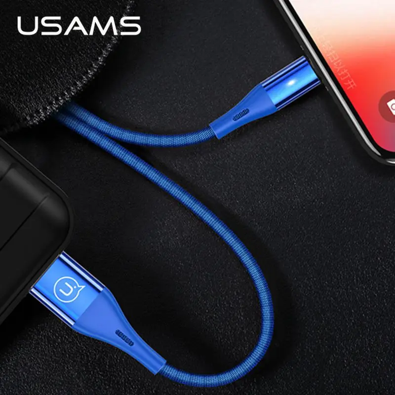 Телефонный кабель для освещения USB USAMS зарядный передачи данных нейлоновый