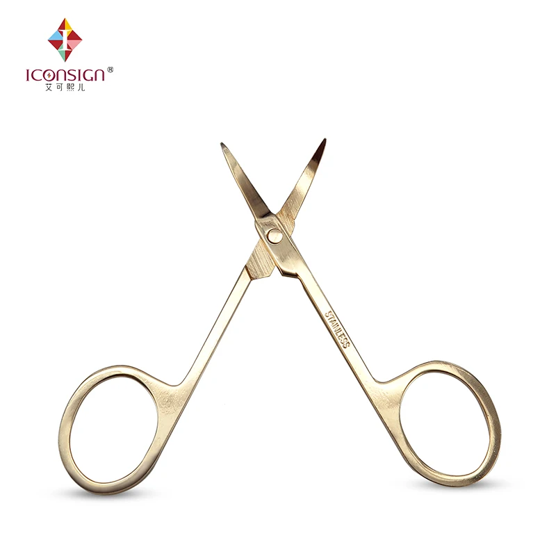 

10 pcs Makeup Scissor Tools Natural Individual Eyelash Extension Multifunctional Eyelash Eyebrow Golden Antic-Static Scissor