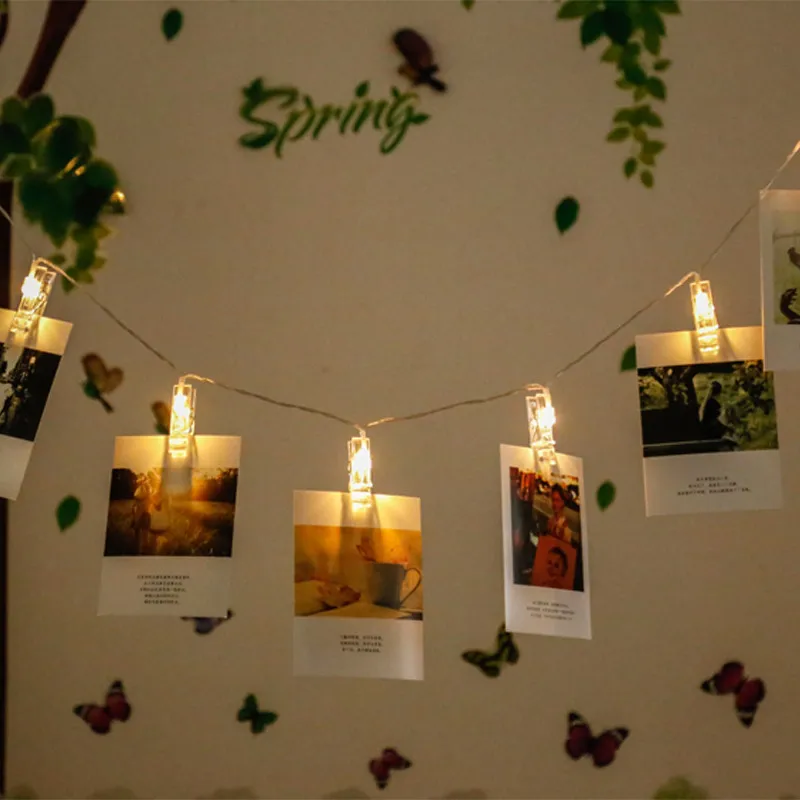 DIY LED фото карта стены светодиодное освещение гирлянда сказочные огни 3AA на