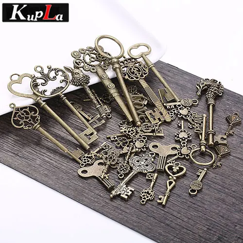 Покрытие антикварной бронзой Винтажные металлические кулоны классические DIY модные украшения ручной работы брелоки для изготовления ювелирных изделий 40 шт./лот - Окраска металла: Покрытие антикварной бронзой