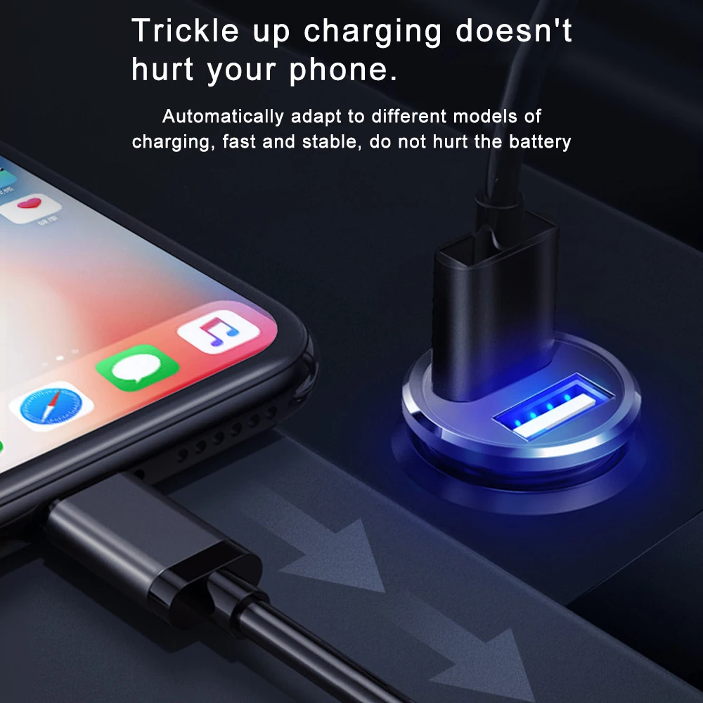 Металлическая Быстрая зарядка с двумя USB портами 5 В 3 1 а для iPhone X 8 XS MAX 7 Xiaomi