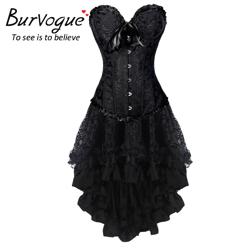 Burvogue сексуальные стимпанк Корсеты и бюстье кружевной топ корсет женский пуш-ап Готический корсет со стальными косточками