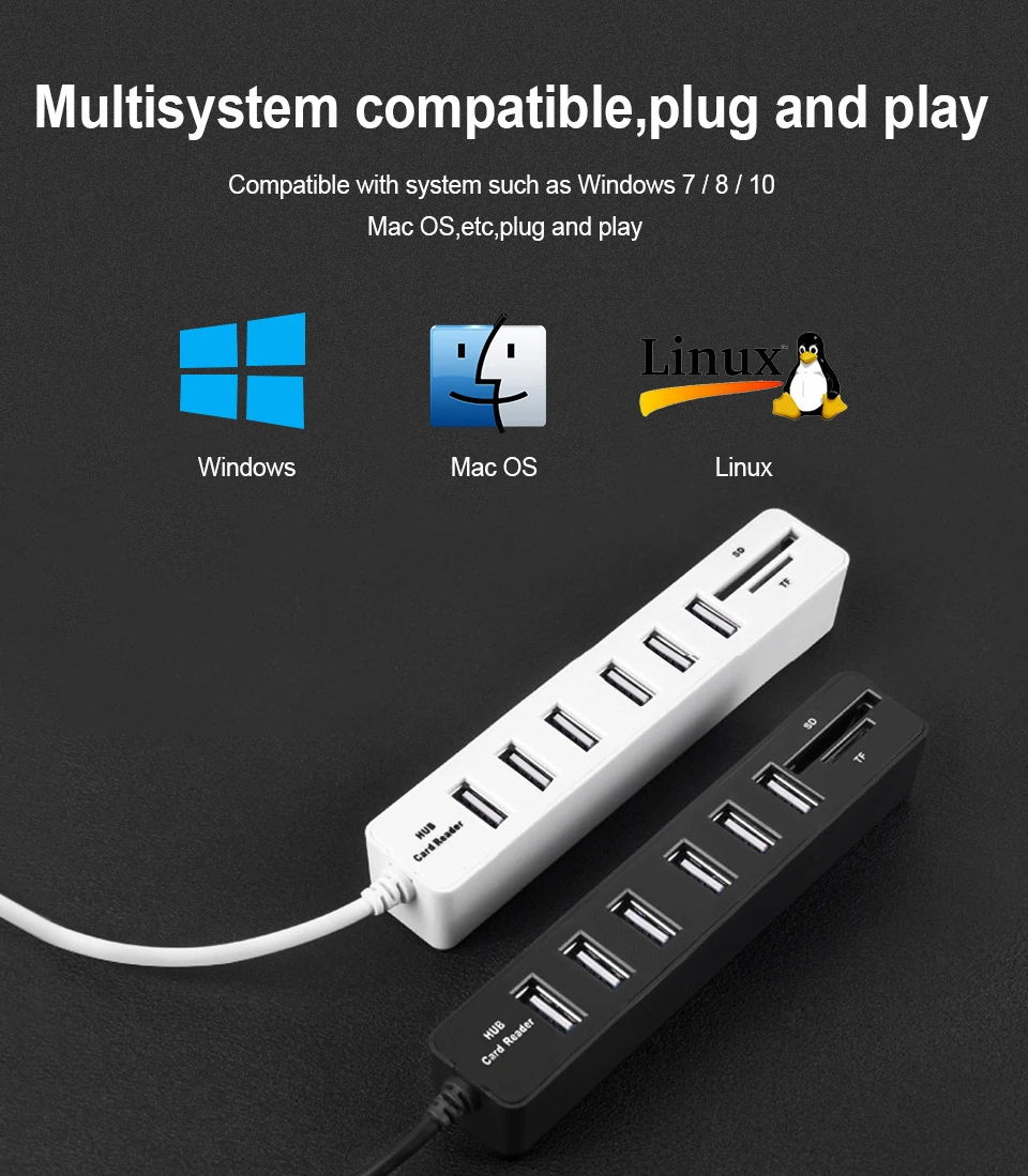 Мини usb-хаб 3,0 Мульти USB 3,0 концентратор USB разветвитель 3 порта концентратор с устройство для чтения карт SD TF 6 портов 2,0 Hab адаптер для ПК Аксессуары