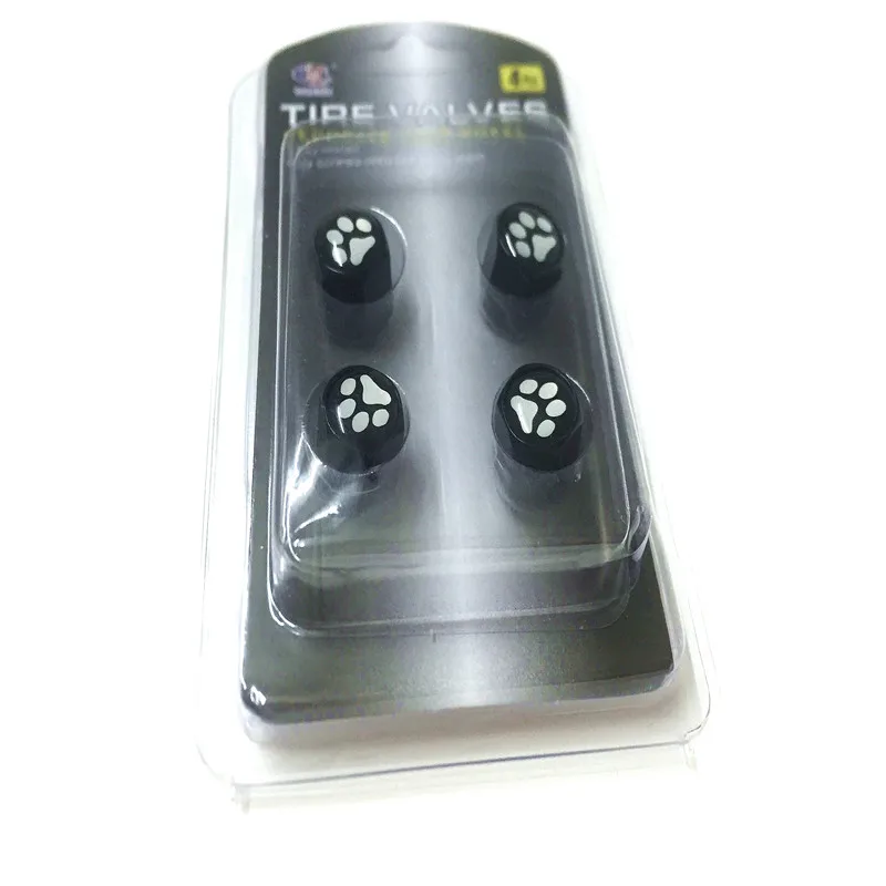 4 шт./лот черный милый с принтом лапы логотип автомобильные колеса колпачки для