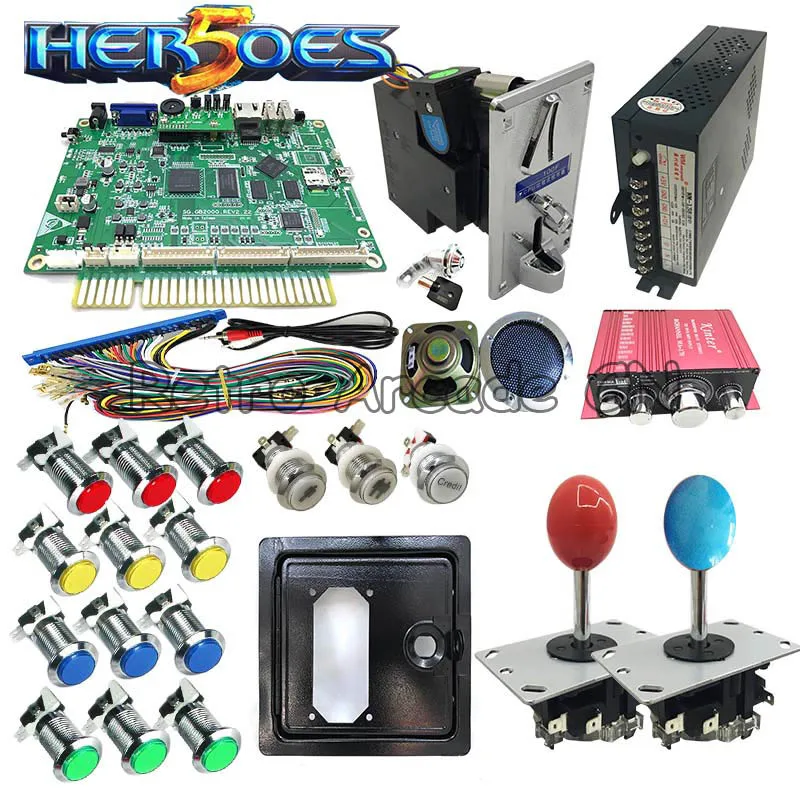 Аркадный комплект 2020 в 1 с кнопкой джойстика Hero 5 PCB блок питания приемник монет