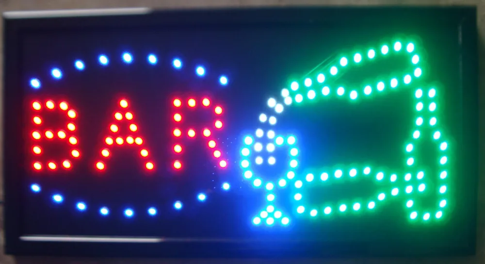 

LED beer bar store sign Animated LED pub Neon Sign billboard 10*19 inch