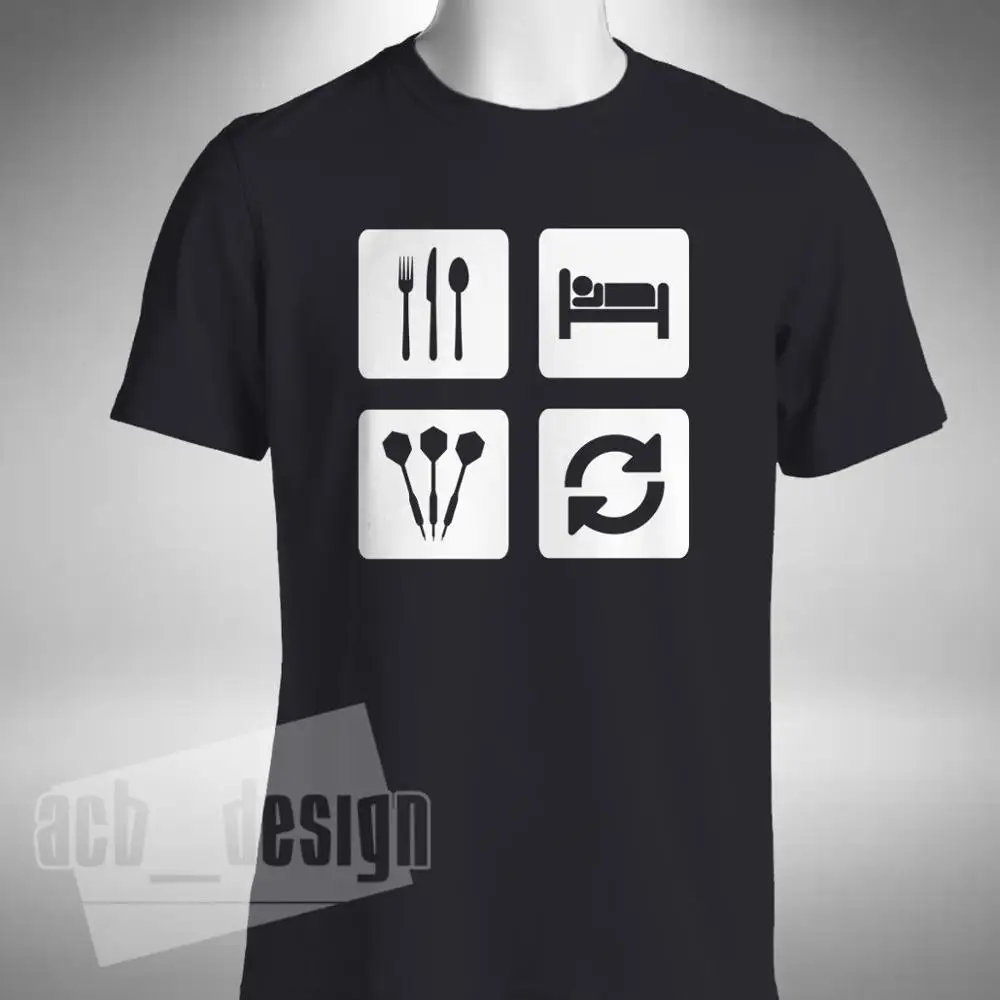 Мужская футболка без рукавов Eat Sleep Darts Repeat модная Однотонная Taylor Van Gerwen Anderson