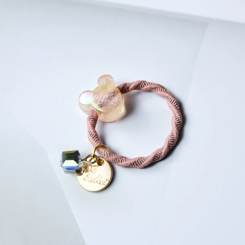 Прекрасная монета с буквенным кристаллом эластичные резинки для волос Микки