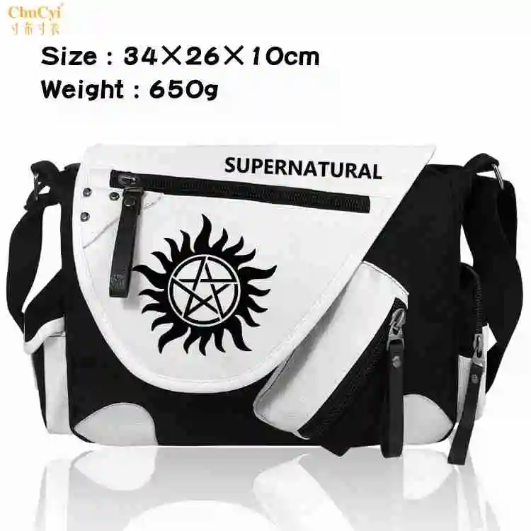 Style 6 Сверхъестественное злой SPN Женская парусиновая Повседневная сумка на молнии для мальчиков и девочек сумки через плечо школьные сумки сумка-мессенджер - Цвет: Style 6