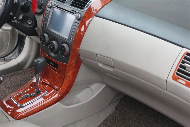 Яндекс для TOYOTA corolla 07-13 Высокое качество красное дерево вишня дерево углеродное волокно Стиль Отделка модифицированные автомобильные запчасти аксессуары