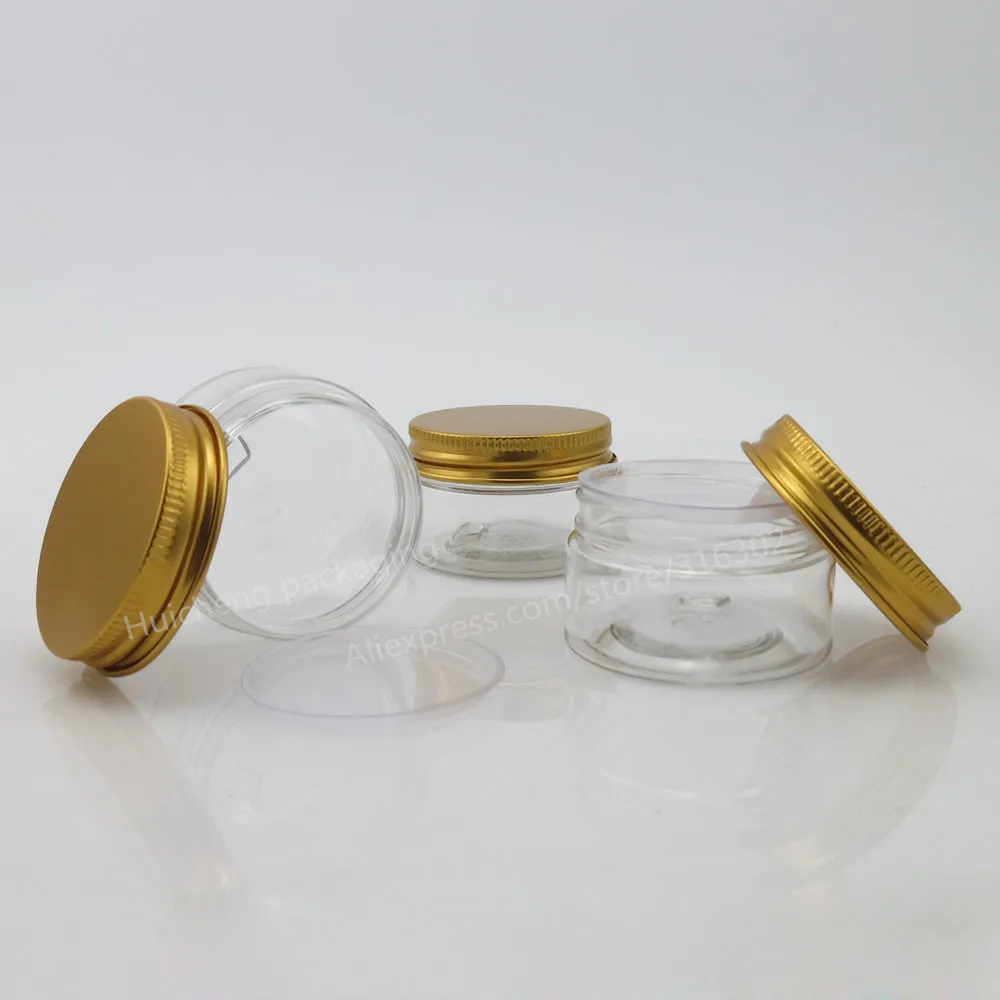 Пустые пластиковые банки из ПЭТ алюминиевые золотые крышки прозрачные горшки