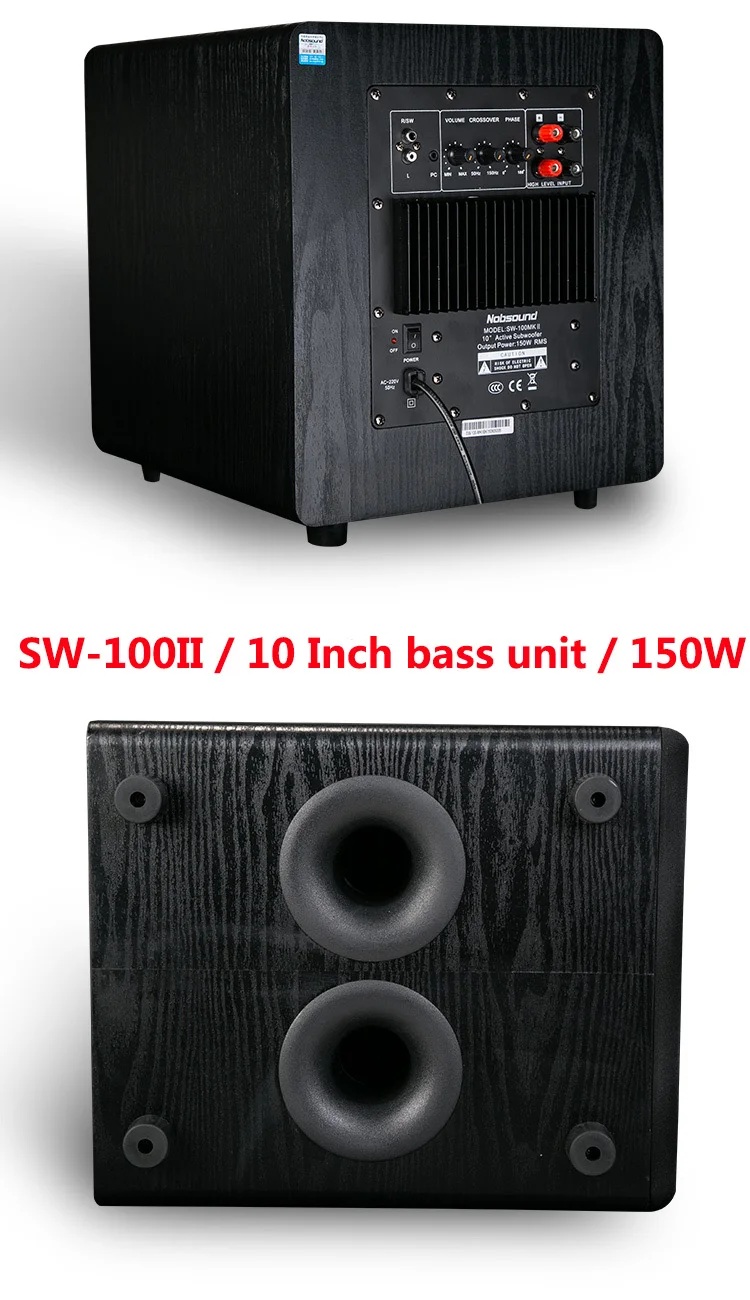 Nobsound SW80/SW100 8 дюймов 10 дюймов активный сабвуфер динамик 5,1 объемный звук HIFI высококачественный звуковой эффект домашний кинотеатр