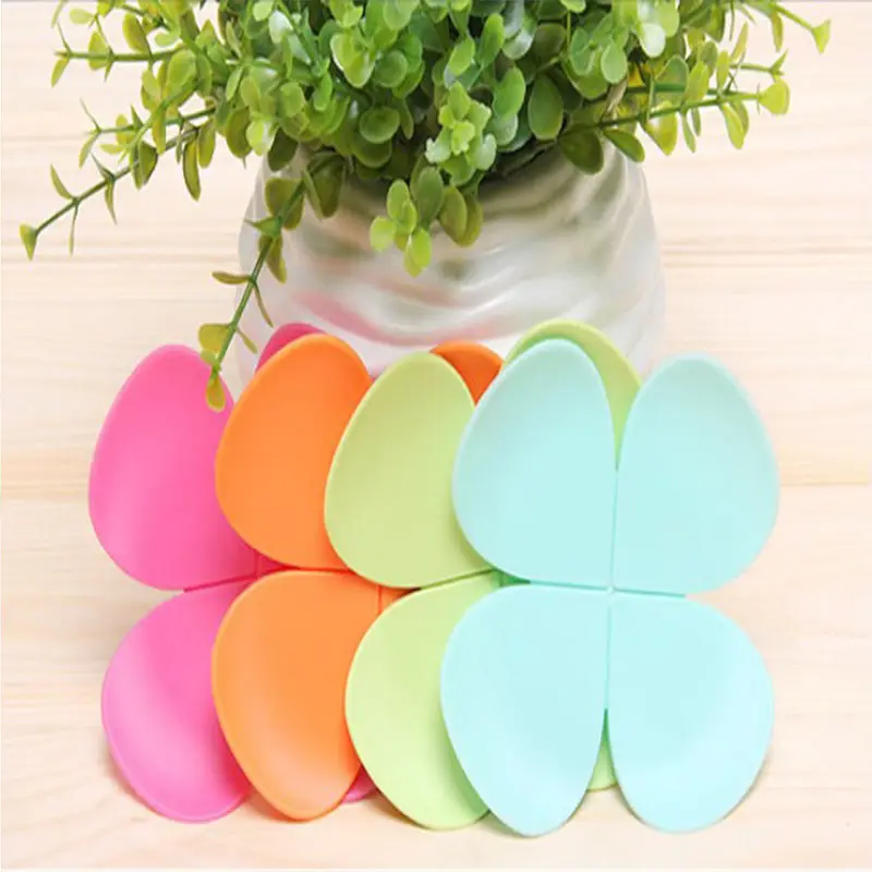 Набор креативных силиконовых подстаканников в форме цветка и чайных 4 шт.
