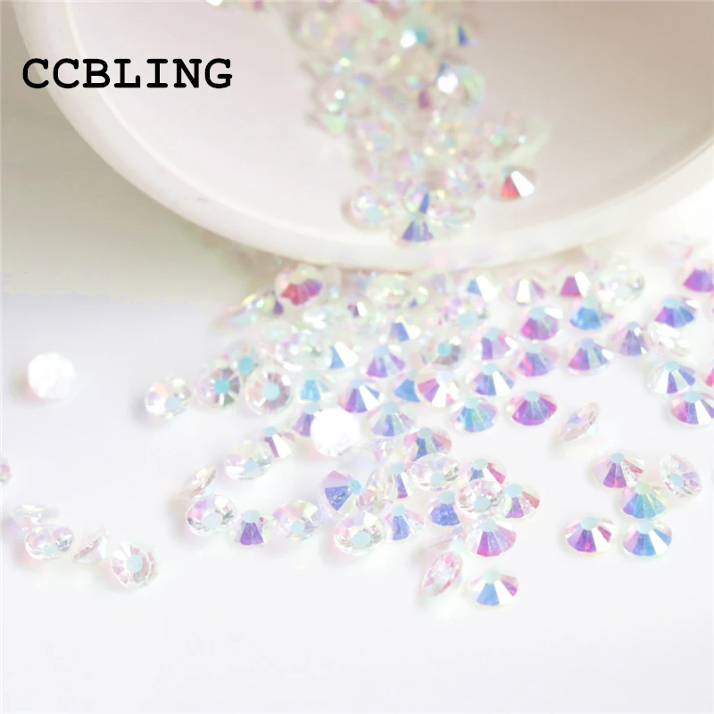 Новое поступление ss3 ss10 1440 шт./пакет Crystal AB color 3D FlatBack Nail Art Decoration Flatback Стразы|nail art