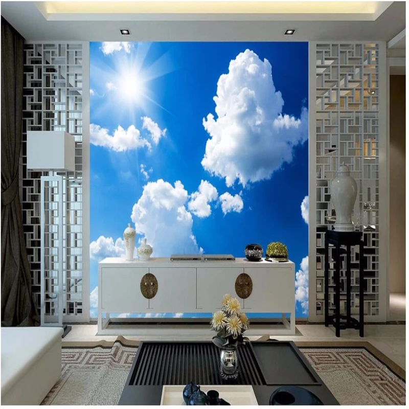 3D-обои beibehang Настенный декор Фотофон солнечные облака солнечный свет курорт