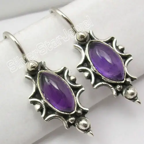 Серебряные дизайнерские IOLITE Красивые Висячие серьги 2,6 см религиозные украшения вариации