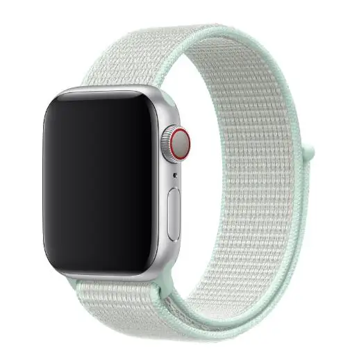 Light cyan Горячая распродажа! Спортивная петля для apple watch, 38 мм, 42 мм, 40 мм 44 мм плетеный нейлоновый ремень для наручных часов iwatch, ремешок watch series 1/2/3/4series 5 - Цвет ремешка: Light cyan