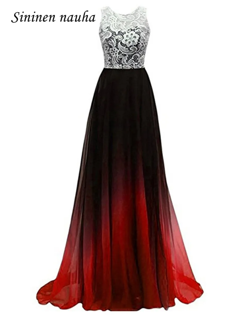 

Gradient Ombre Long Evening Formal Dresses Prom Dress Lace A Line Chiffon For Women Juniors Vestidos De Festa Robe De Soiree 207