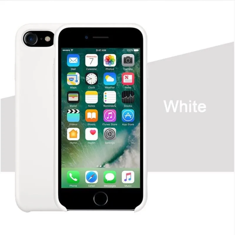 WHITE Чехол для iPhone Xs MAX XR X чехол s для Apple iPhone 7 8 6 s Plus 5S SE официальный стиль силиконовый чехол с логотипом - Цвет: WHITE