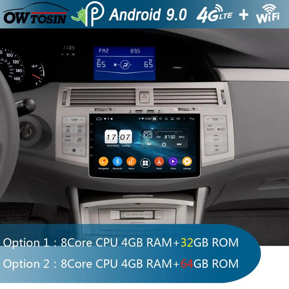 9 &quotIPS 8Core Android 0 4G + 64G Автомобильный Радио GPS мультимедийный плеер для Toyota Avalon 2006 2007