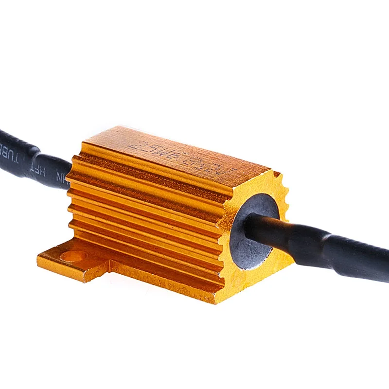 

2Pcs LED DRL Fog Light Canbus 25W 6.8Ohm Gold Load Resistor Decoder Fast Wiring Dropshipping