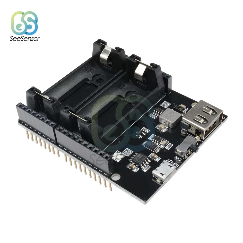 ESP8266 ESP32 Двойной 16340 литиевая батарея зарядное устройство щит USB мобильный Банк питания держатель батареи зарядное устройство плата модуль для Arduino