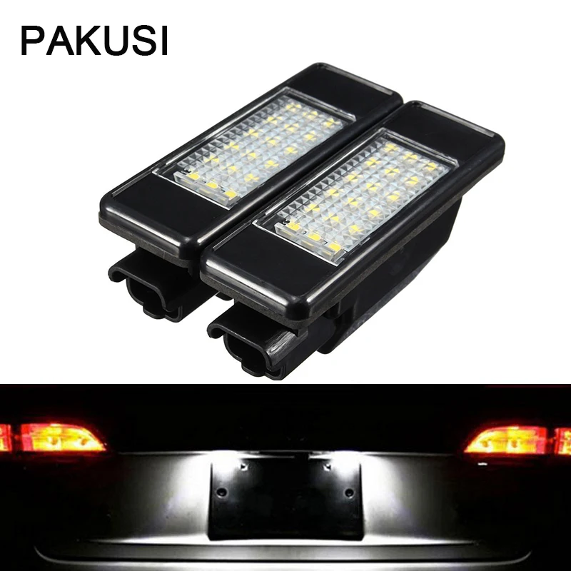 Автомобильные светодиодные лампы PAKUSI для номерного знака 12 В Peugeot 307 308 407 207 3008 508
