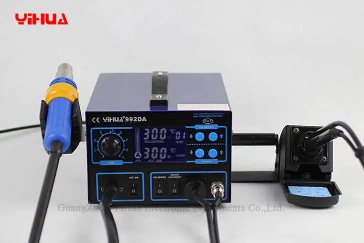 Бесплатная доставка YIHUA-992DA SMD дым Absob воздушный тепловой пистолет паяльная