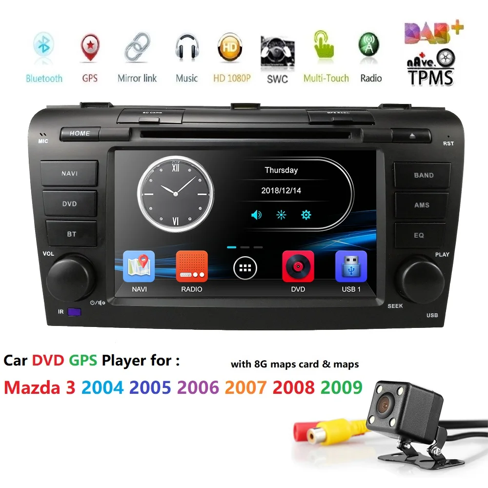 Новый автомобильный dvd плеер с ОС WinCE 6 0 для Mazda3 2004 2009 в gps навигационной карте