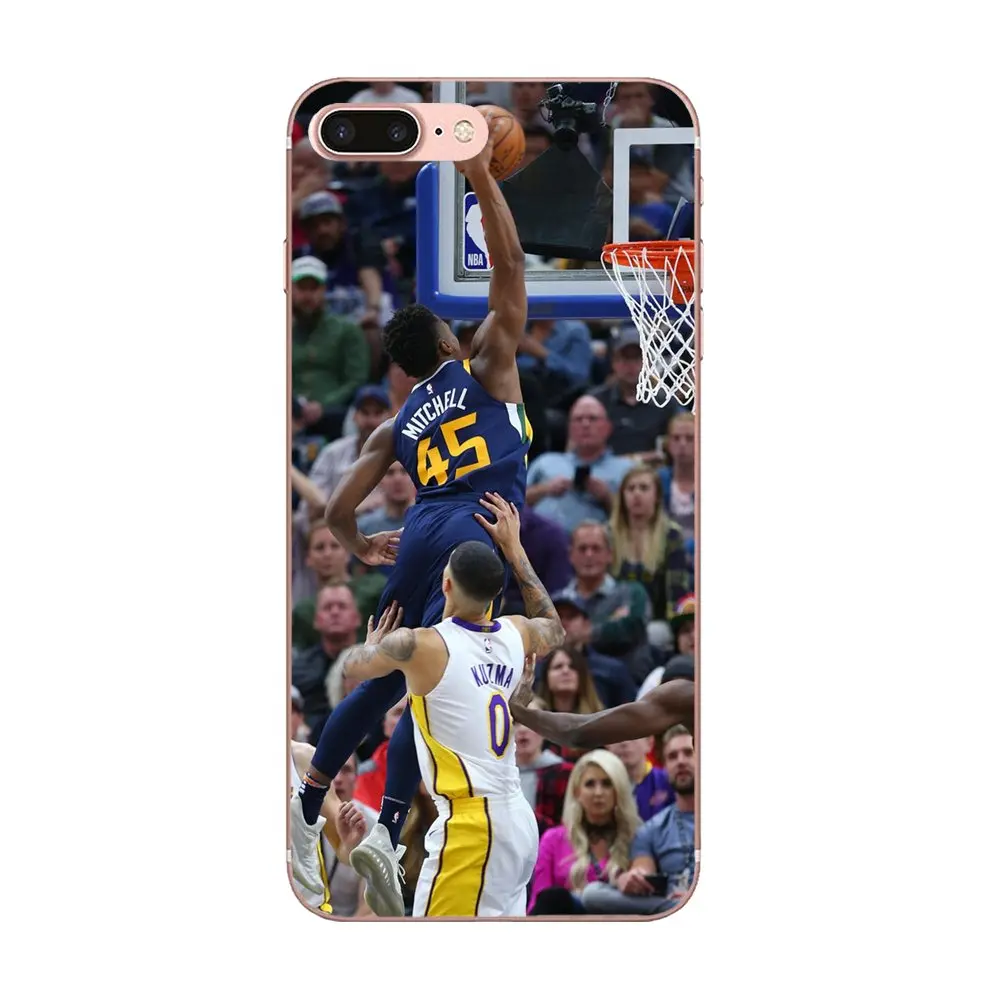 as picture Для Apple iPhone 4 4S 5 5C 5S SE 6 6 S 7 8 Plus X XS Max XR мягкий чехол из ТПУ Coque Capa Basketballer Donovan Mitchell 45 - Цвет: as picture