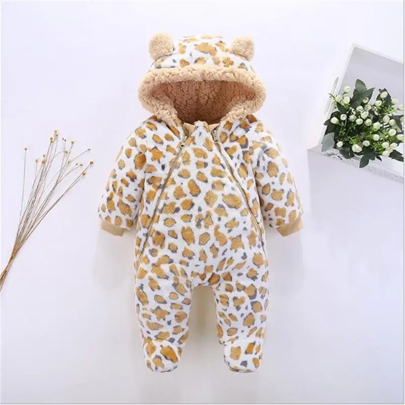 Зимние детские комбинезоны одежда с длинными рукавами для новорожденных