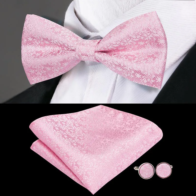 23 стиля галстук-бабочка набор Шелковый Бабочка Предварительно завязанная бабочка Карманный платок Набор Запонок мужской свадебный розовый синий черный галстук-бабочка Pajarita