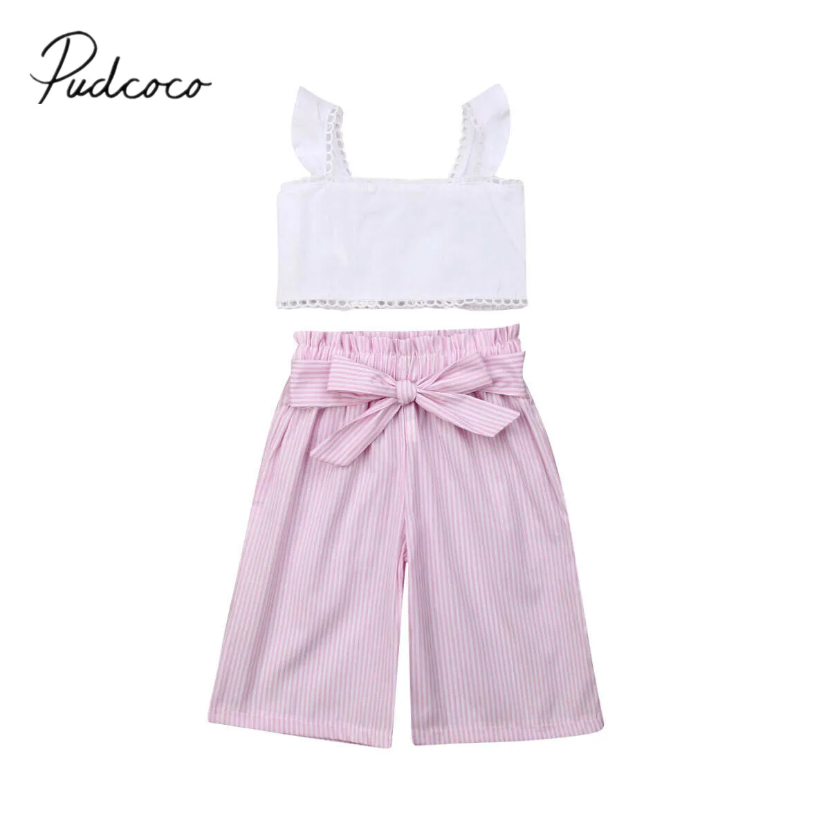 Летняя одежда для малышей жилет без рукавов маленьких девочек топ в полоску