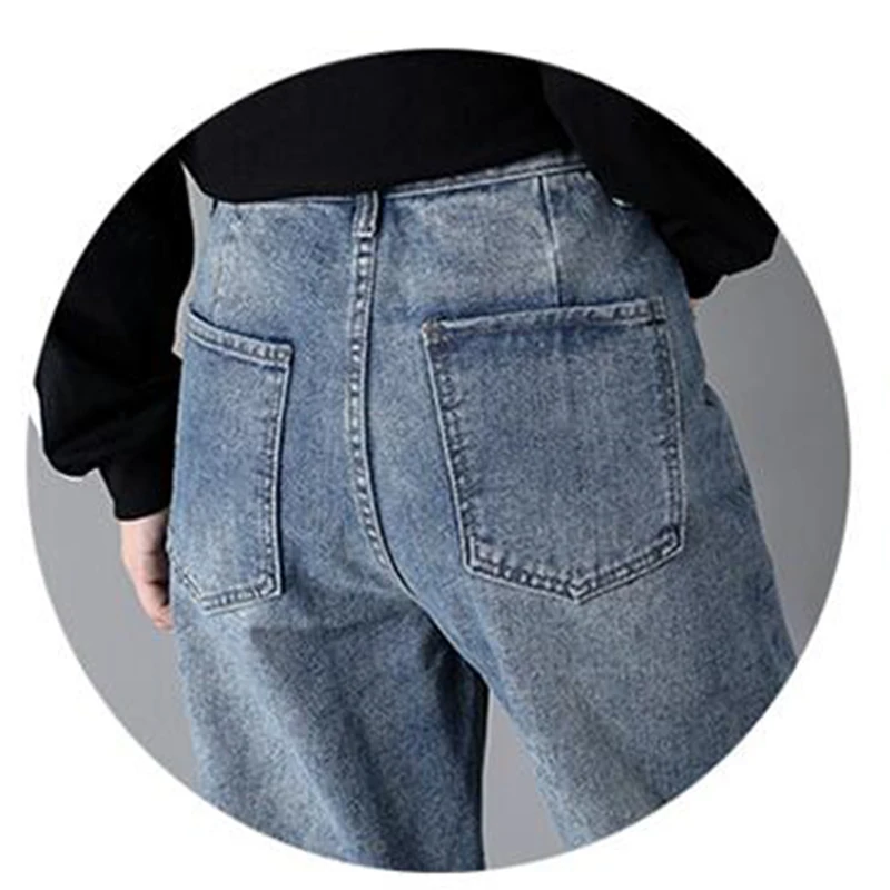 Джинсы-бойфренды женские с завышенной талией винтажные брюки-султанки из денима