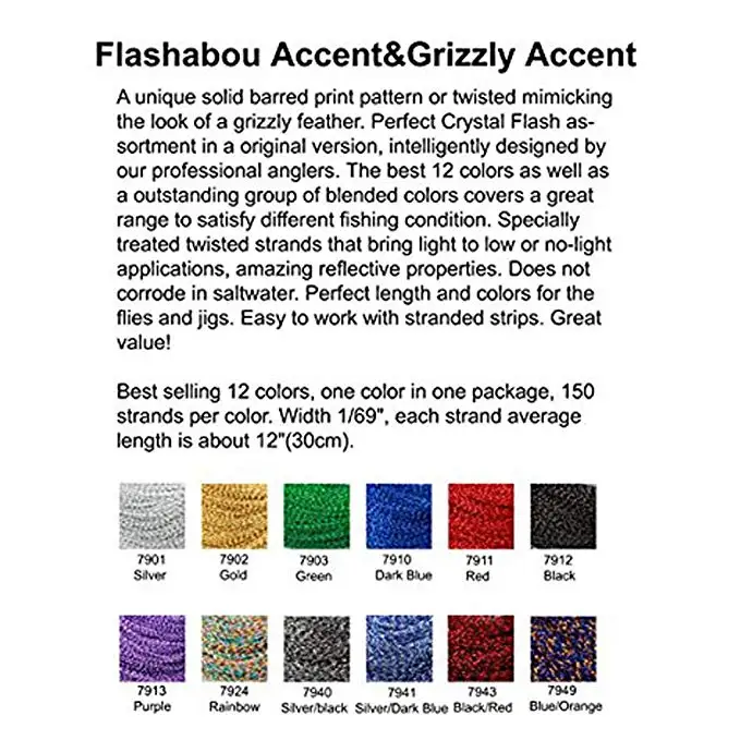 Речной крашеный жемчуг Flashabou Accent и & Grizzly 12 цветов комбо реалистичные материалы