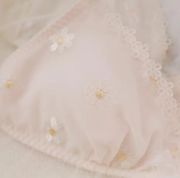 Фото 100% Real Photo M L Lolita Sexy Cute Kawaii Floral Embroidery Chiffon Day Night Wireless Seamless Bra Panties Set Bikini RB510 Женская 100% Real Photo M L Lolita Sexy Cute Kawaii Floral Embroidery Chiffon Day Night Wireless Seamless Bra Panties Set Bikini RB510 Женская