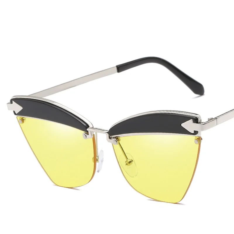 AMII 2018 стильные кошачий глаз солнцезащитные очки Для женщин Винтаж Cateye