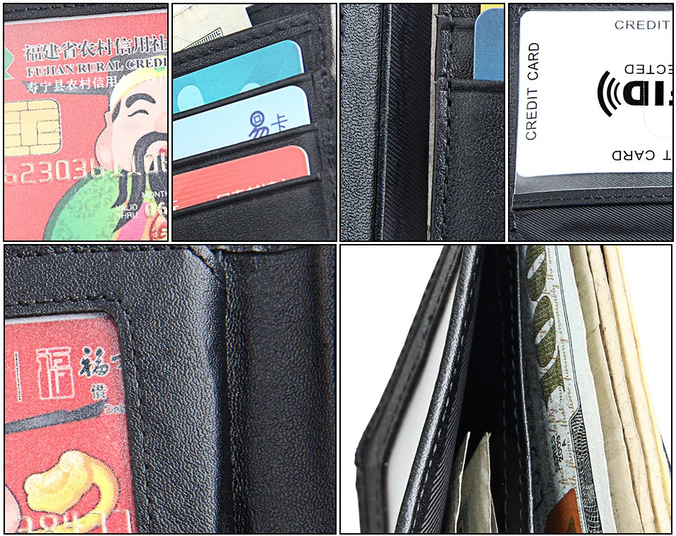 Мужские кошельки из натуральной кожи, коровья кожа,, RFID защита, держатели для карт, черный короткий кошелек, мужской клатч, кошелек, Carteira
