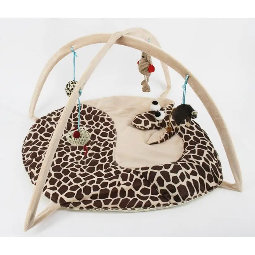 Giraffe Подвесной игровой коврик для кошек с шариками, кровать для кошки, гамак, палатка, удобный складной коврик для дома, Kat, игрушка для кошки, для котенка, хорька - Цвет: Giraffe