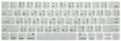 Тайский язык клавиатуры кожи для Iphone, для Ipad, для Ipad Mini Pro 1" A1706 15" A1707 с сенсорным ID, США, ультра тонкий силикон чехол для клавиатуры Стикеры - Цвет: Silver