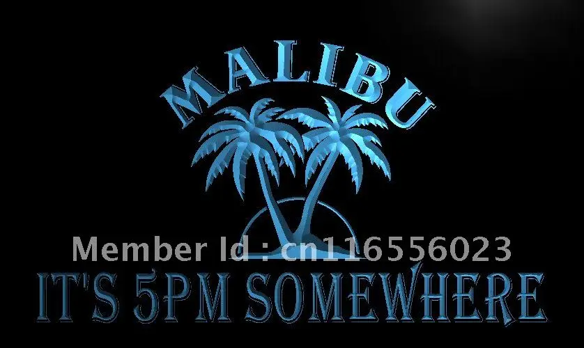

LA497- It's 5 pm Somewhere Malibu LED Neon Light Sign home decor crafts