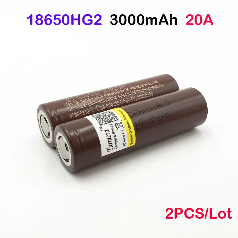 Аккумулятор hg2 18650 для электронной сигареты Turmera 3000 мАч высокая мощность разряда 30