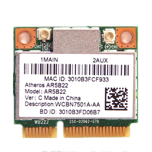 WLAN Wi Fi карта Atheros AR9462 AR5B22 WB222 половина мини PCIe Bluetooth4.0|Сетевые карты| |