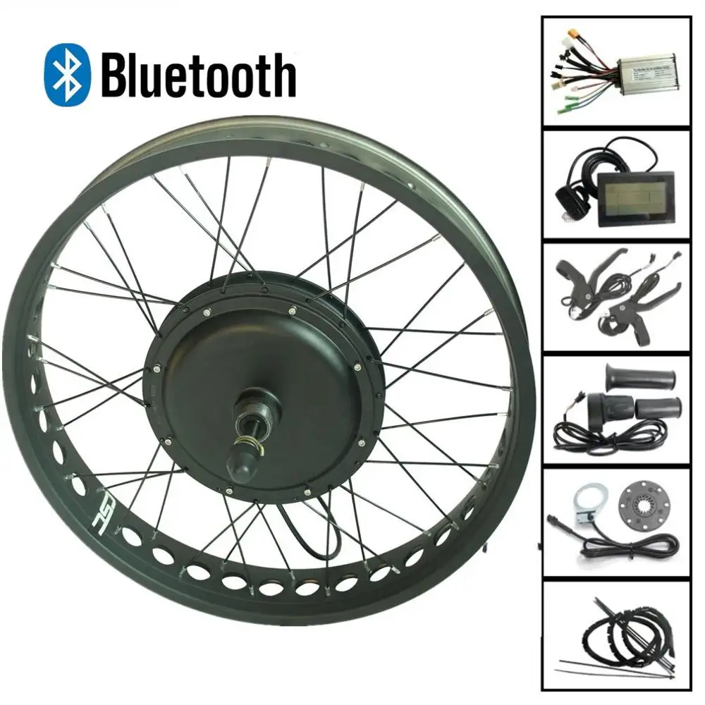 Fat, фара для электровелосипеда в Conversion Kit с LCD3 Дисплей Bluetooth 250/250/500/750/1000/1500 Вт снег электро велосипед заднее колесо, конверсионный набор