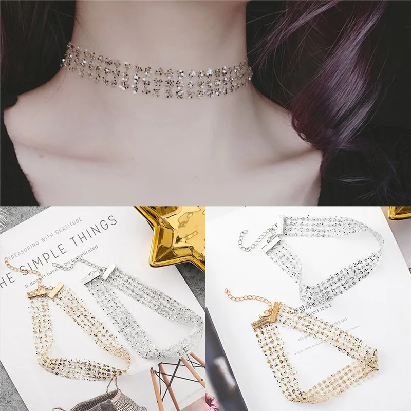 Pinksee Gothic Luxury Crystal Choker Necklace Charm Rhinestone Neckless For Women Wedding Party Jewelry | Украшения и аксессуары