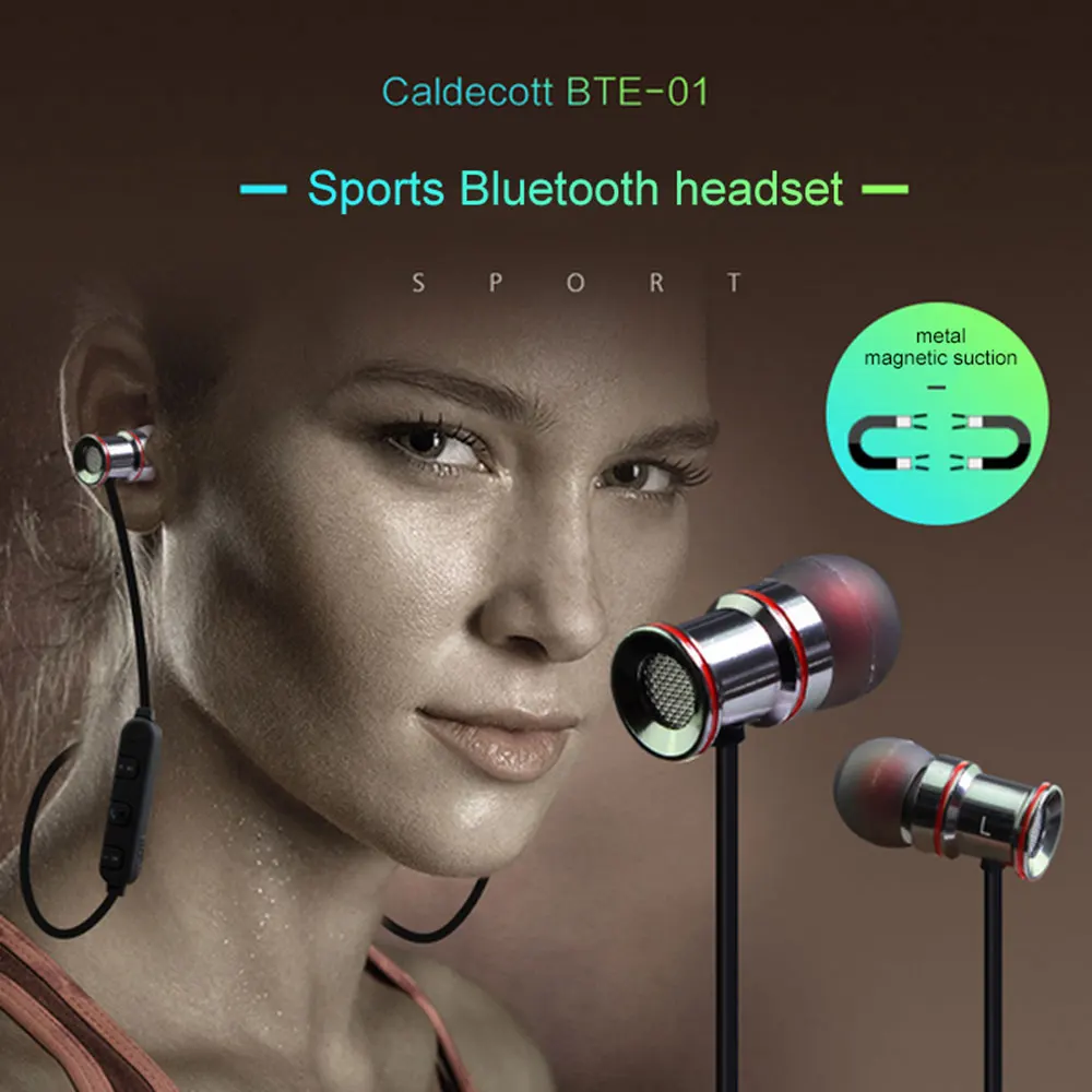 Bluetooth спортивные Наушники V4.1 магнитные беспроводные наушники для бега в ухо
