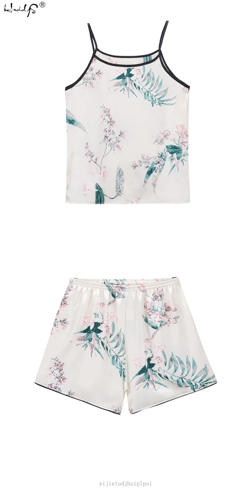 Летние женские пижамные комплекты из 7 предметов, окрашенные пижамы из искусственного шелка, женские пижамные комплекты, осенне-зимние топы, домашняя одежда, одежда для сна